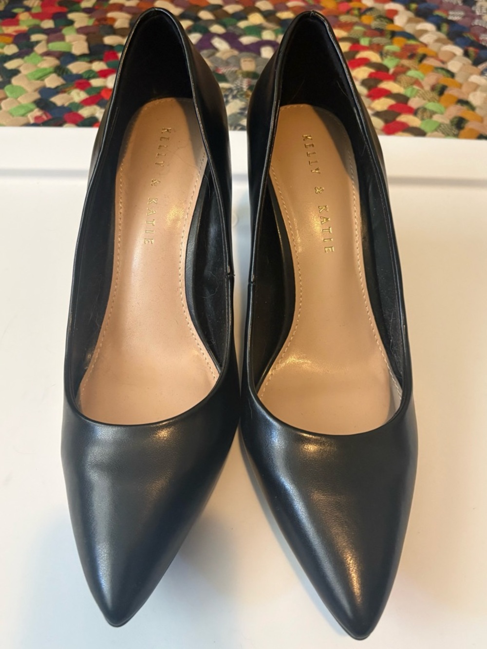 Kelly & Katie Black Pointed-Toe Classic Pumps